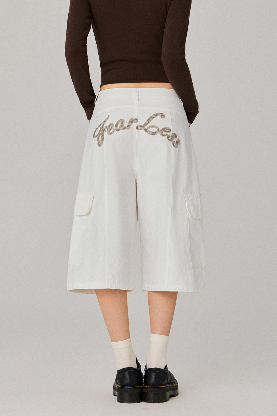 Embroidered Cargo Bermuda Shorts