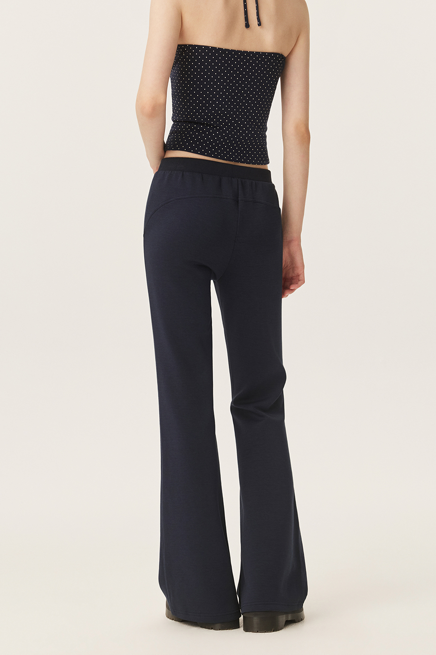 Solid Flare Knit Pants
