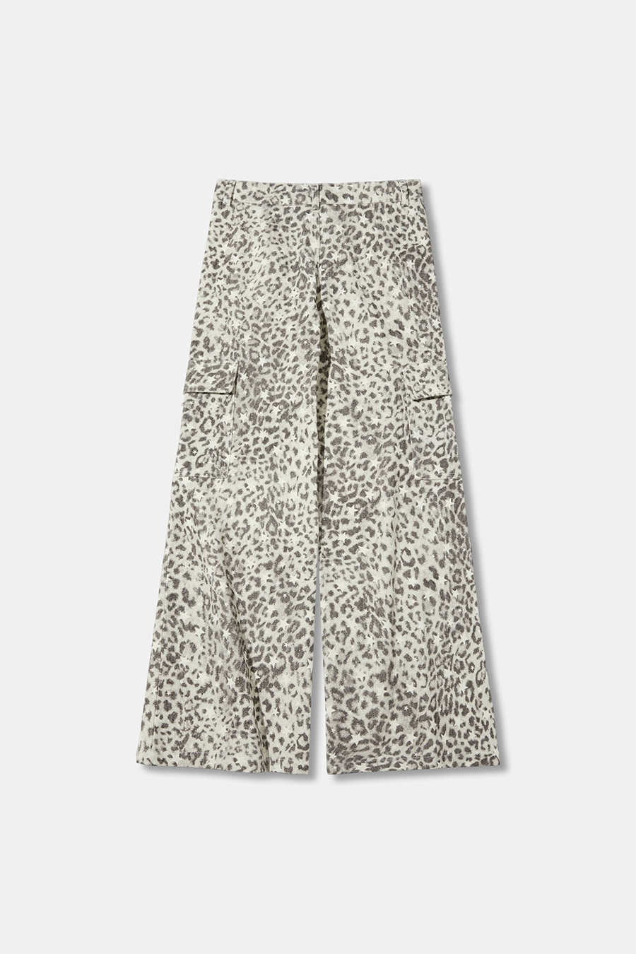Leopard Star Print Cargo Flare Pants