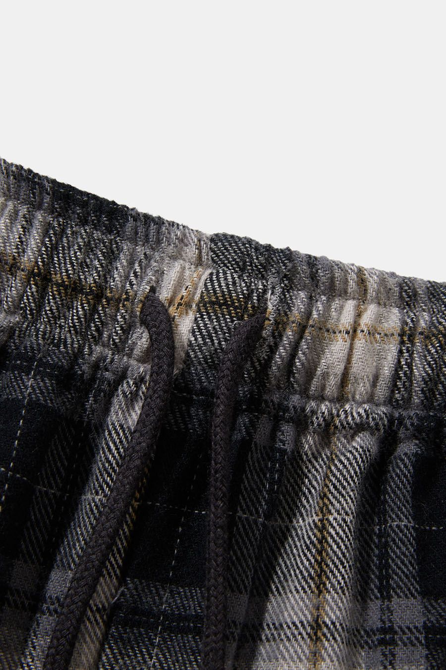 Plaid Drawstring Wide Leg Pants