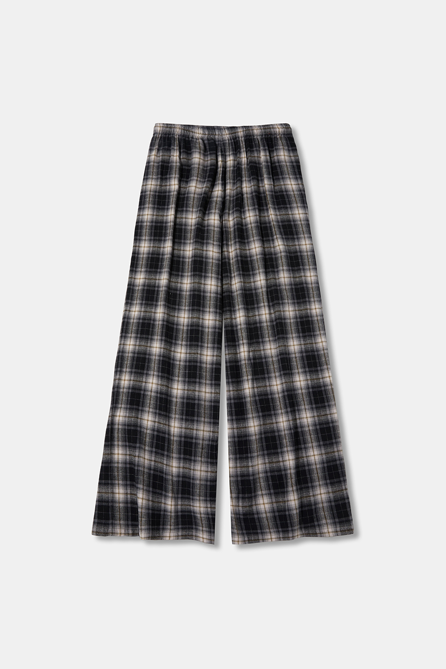 Plaid Drawstring Wide Leg Pants