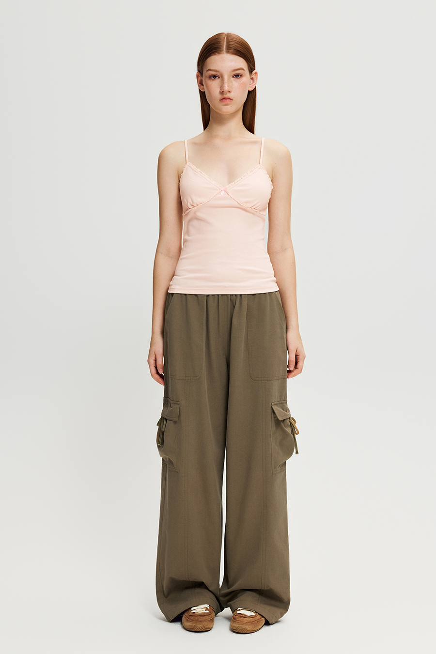 Elastic Waist Multi Pocket Wide Leg Cargo Pants|yescci