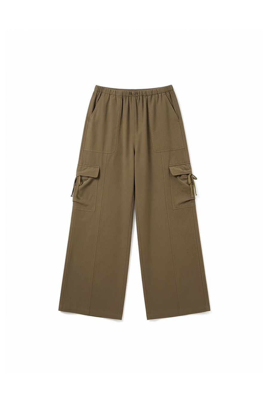 Elastic Waist Multi Pocket Wide Leg Cargo Pants|yescci