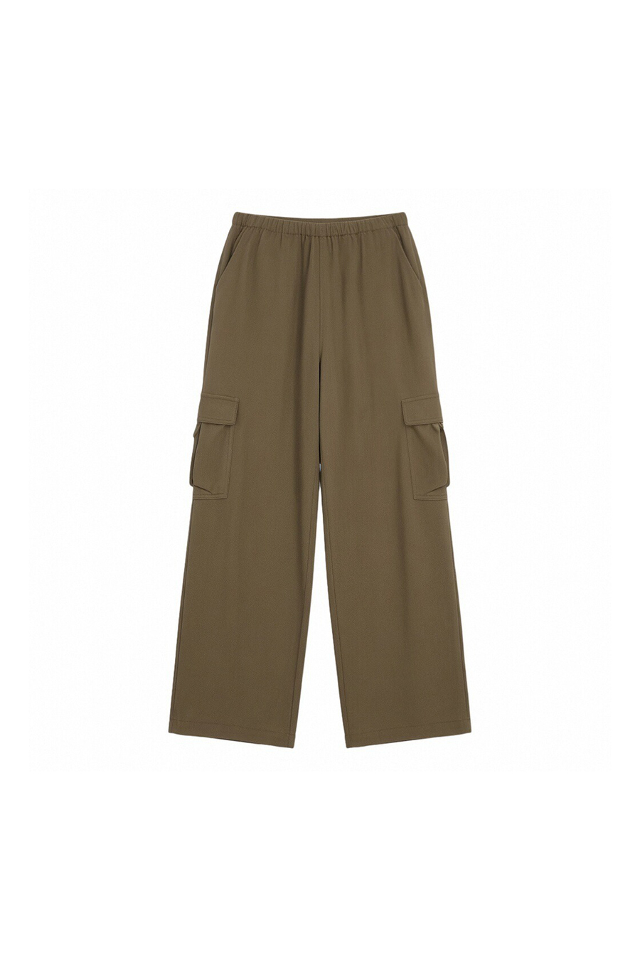 Elastic Waist Multi Pocket Wide Leg Cargo Pants|yescci