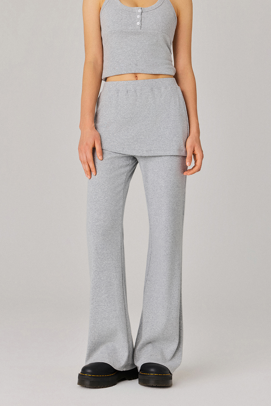 Skirted Wide Leg Casual Pants|yescci