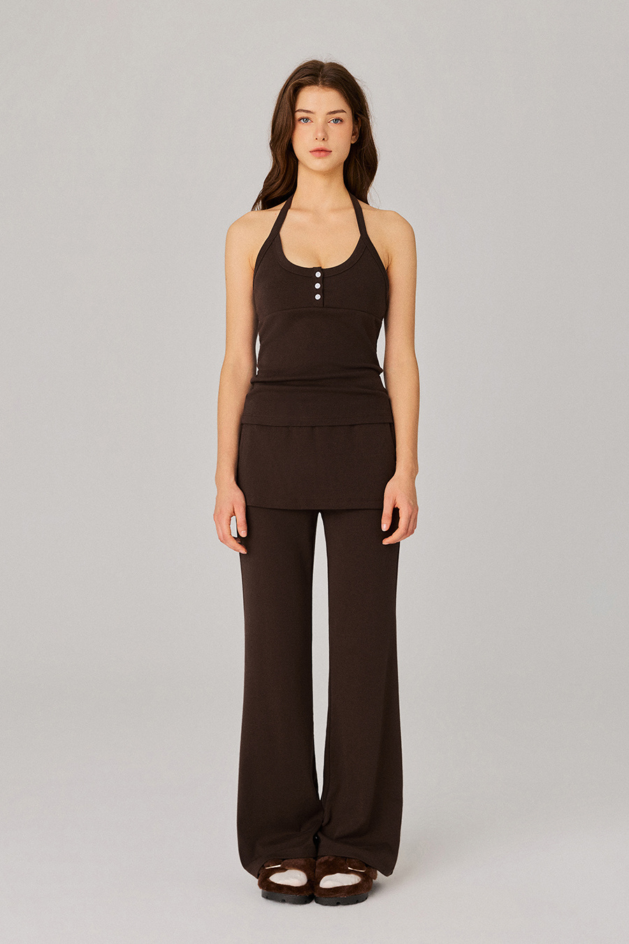 Skirted Wide Leg Casual Pants|yescci