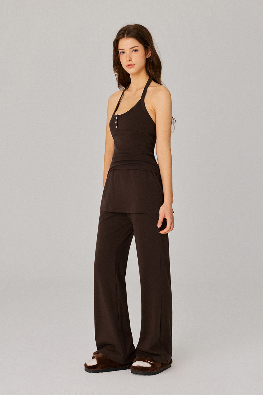 Skirted Wide Leg Casual Pants|yescci