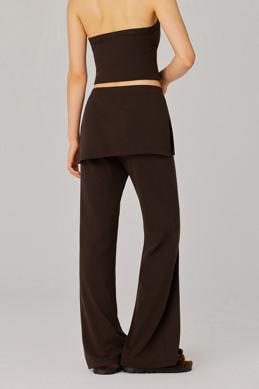 Skirted Wide Leg Casual Pants|yescci