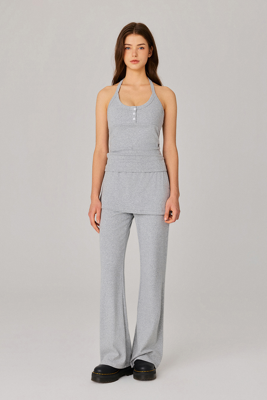 Skirted Wide Leg Casual Pants|yescci