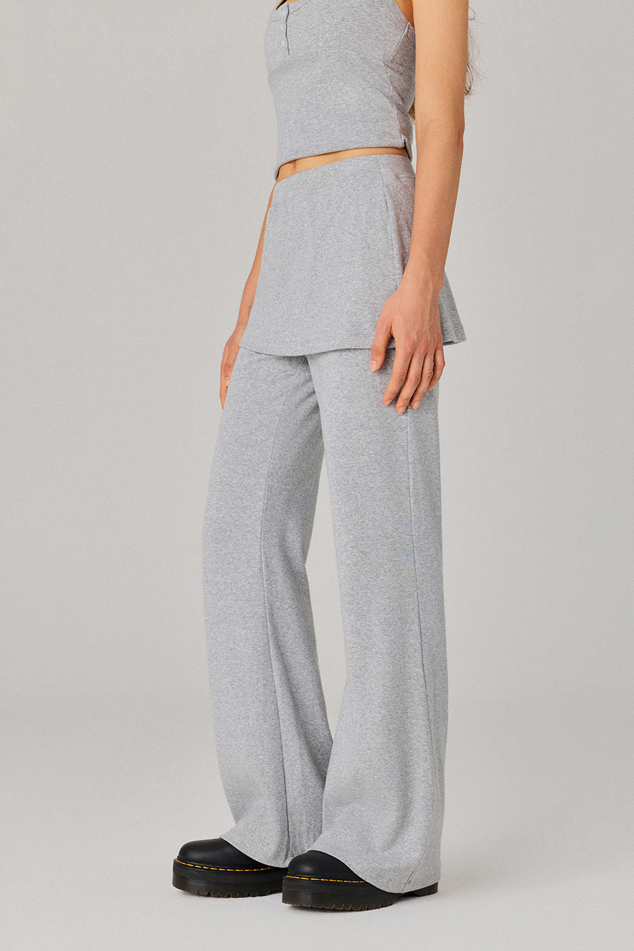 Skirted Wide Leg Casual Pants|yescci