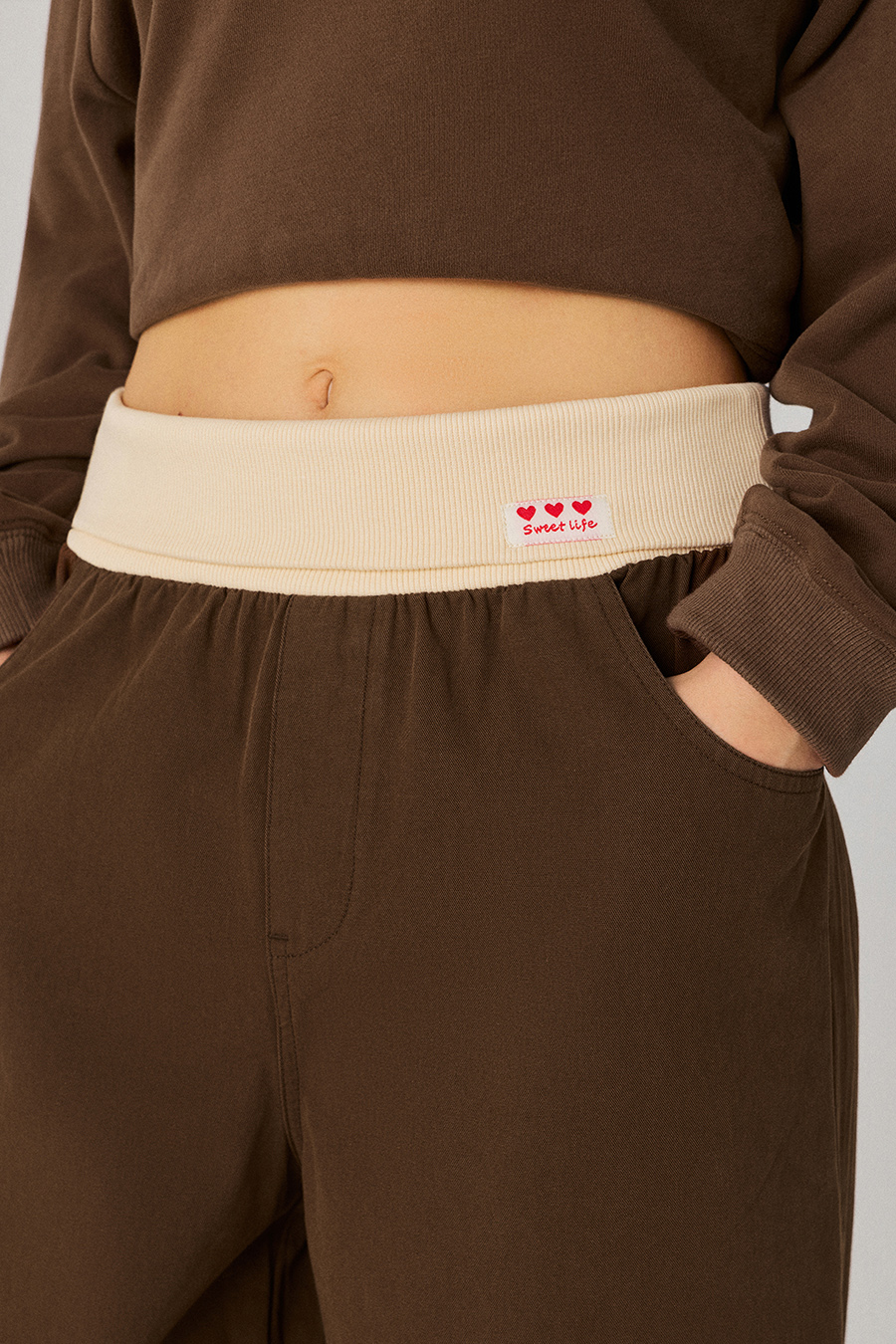 Elastic Waist Casual Wide‑Leg Pants