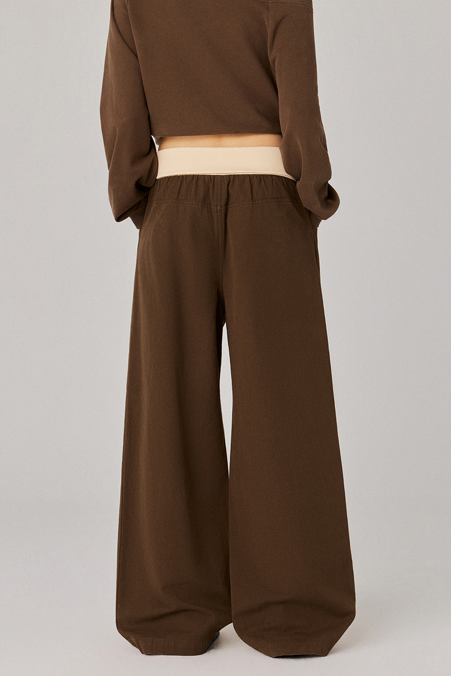 Elastic Waist Casual Wide‑Leg Pants