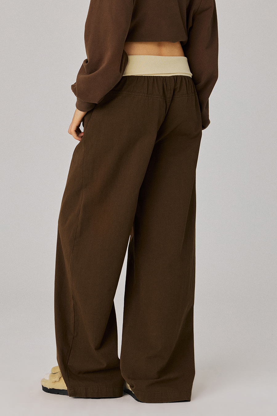 Elastic Waist Casual Wide‑Leg Pants