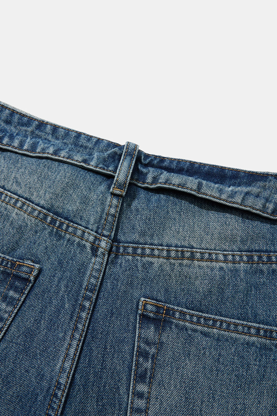 Folded Waist Wide‑Leg Jeans
