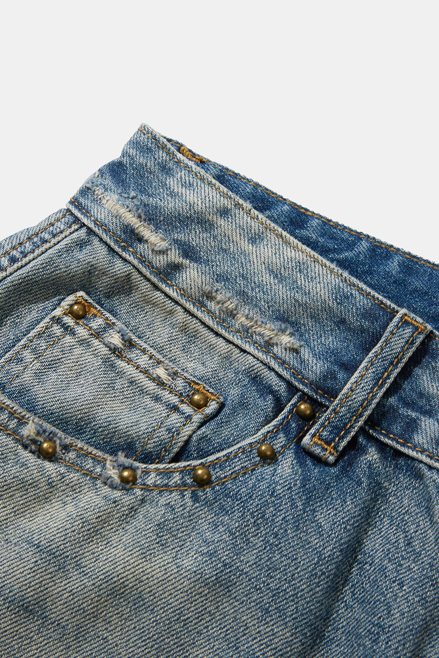 Vintage Wash High‑Waist Denim
