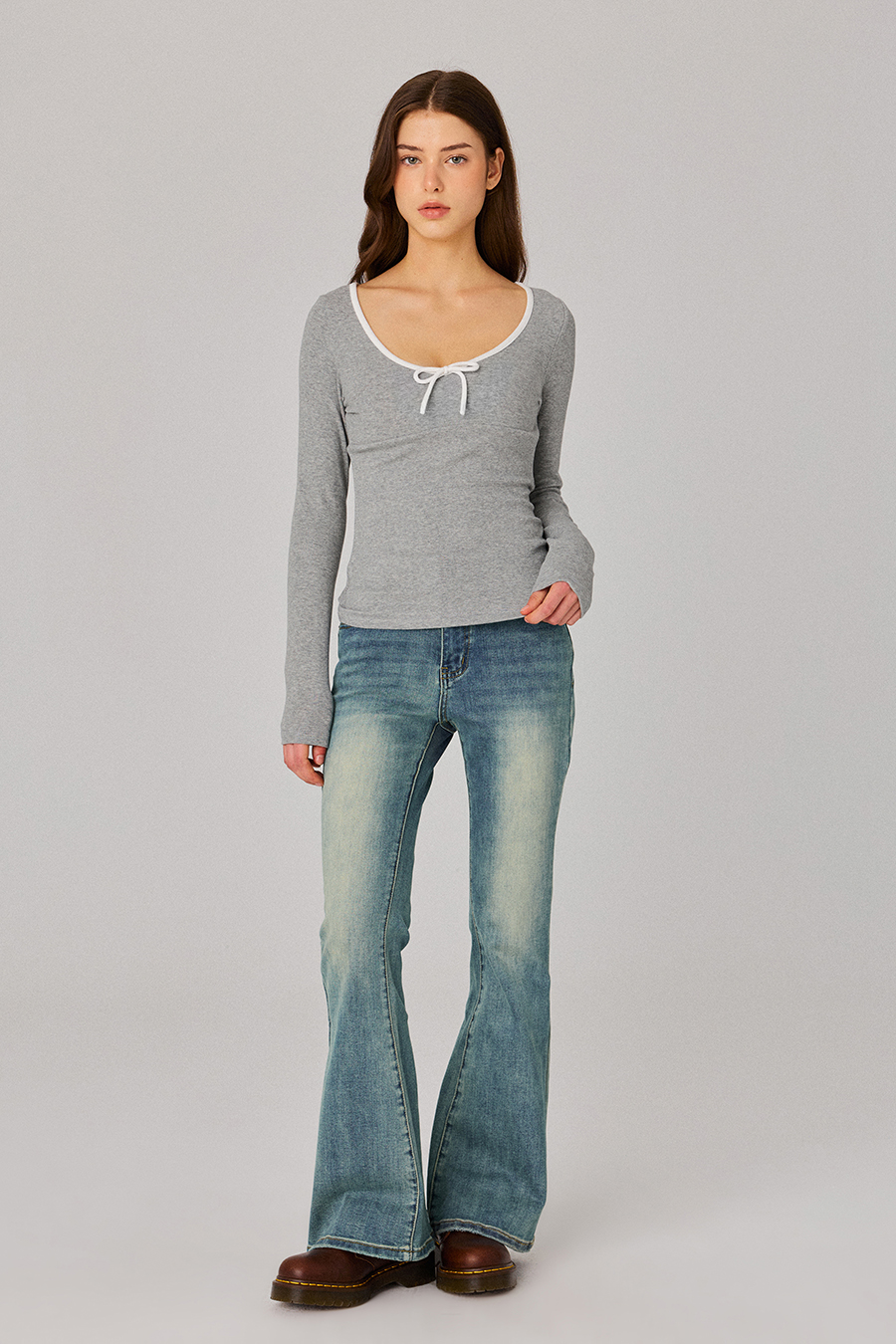 High‑Waisted Flare Jeans