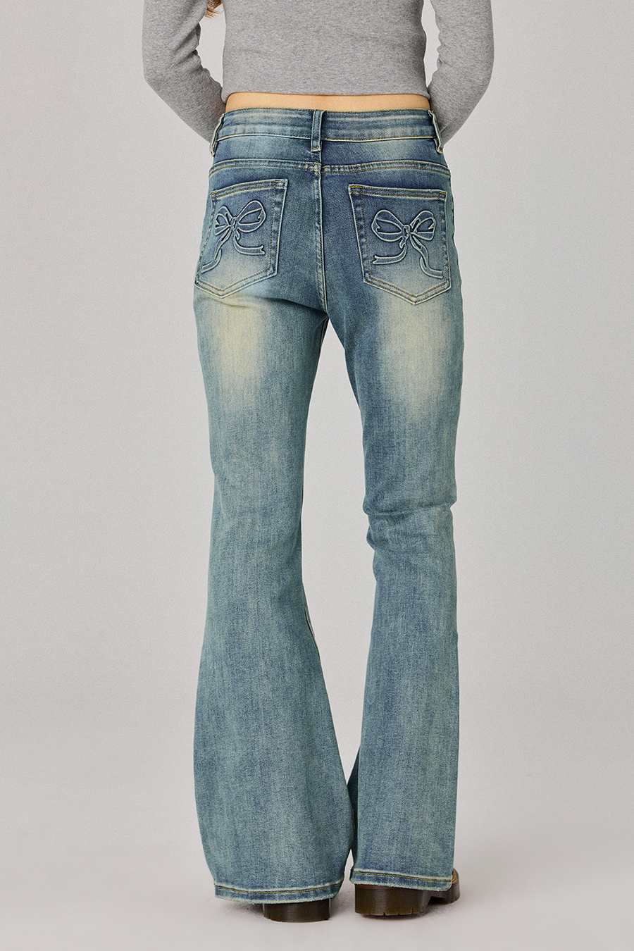 High‑Waisted Flare Jeans