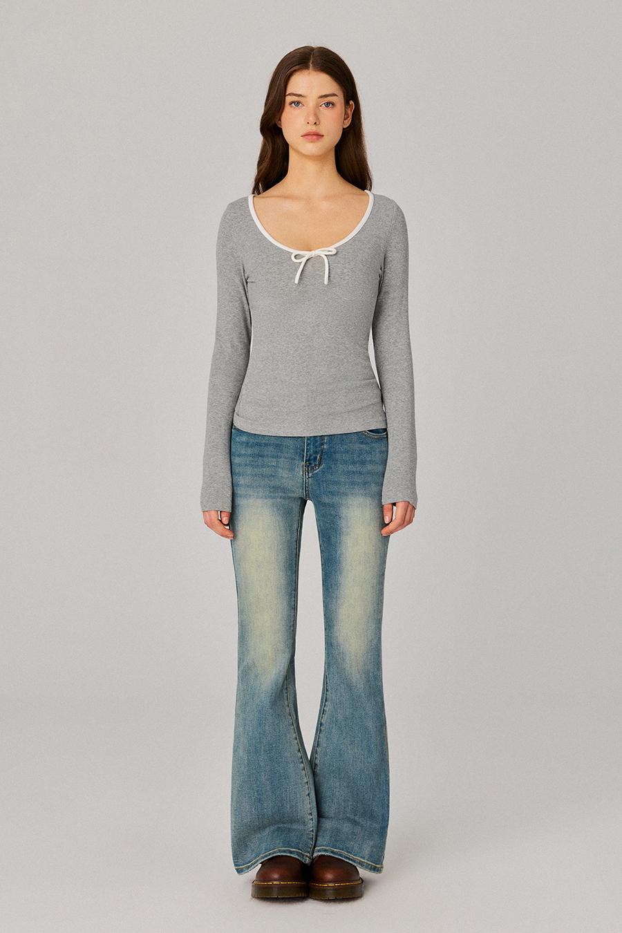 High‑Waisted Flare Jeans