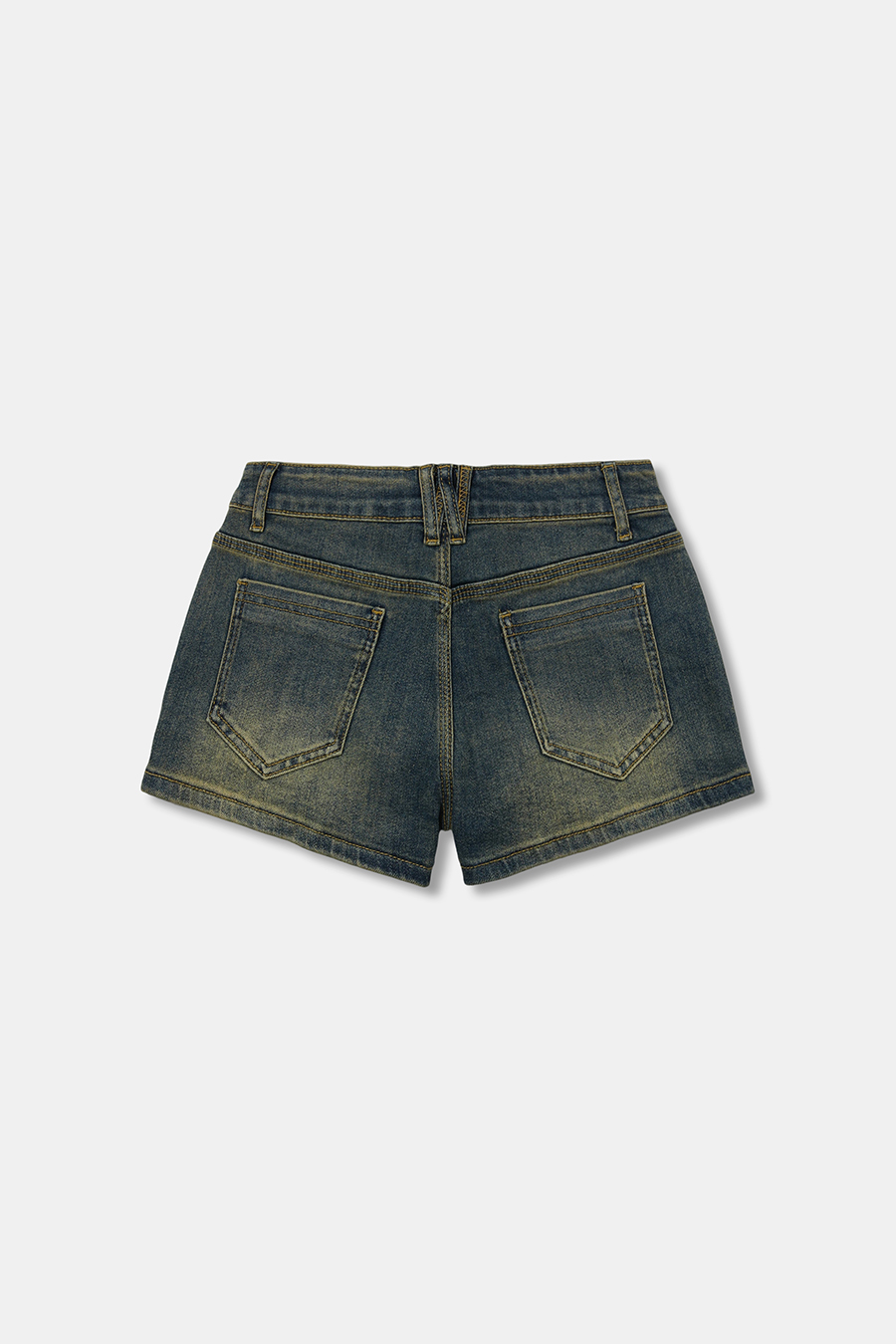 Rivet Decor Denim Mini Shorts