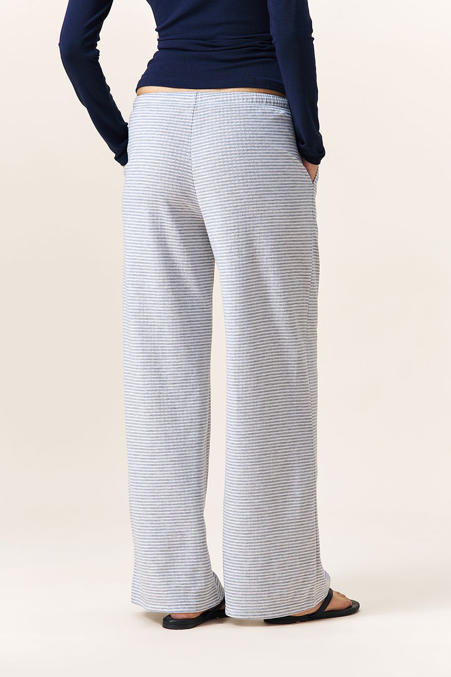 Striped Drawstring Wide Leg Pants|yescci