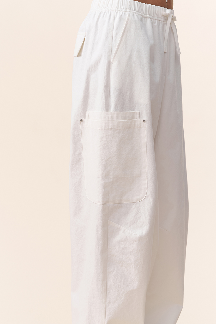 Elastic Waist Cargo Trousers|yescci