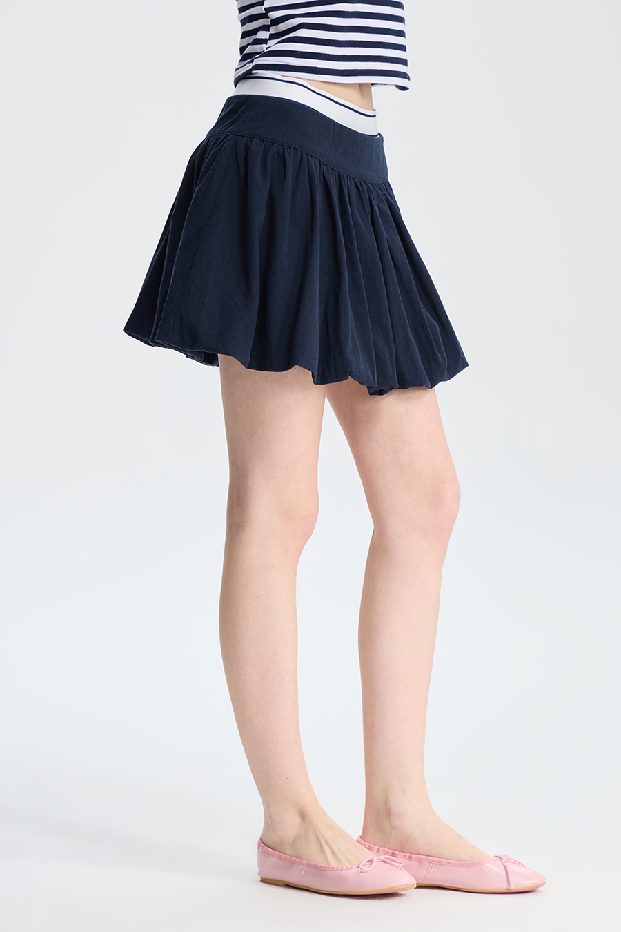 Casual Elastic Waist Bubble Skirt|yescci