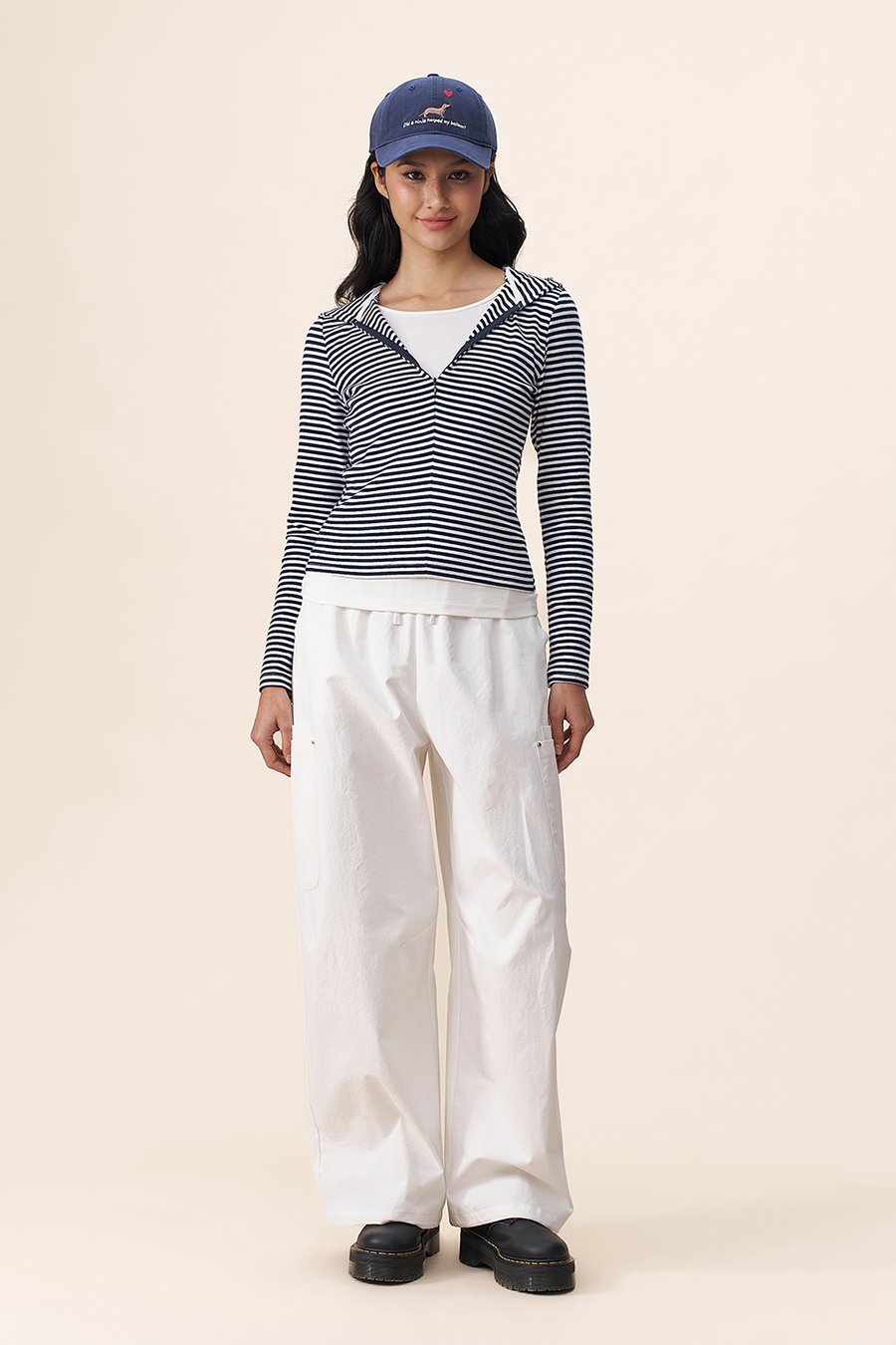 Elastic Waist Cargo Trousers|yescci