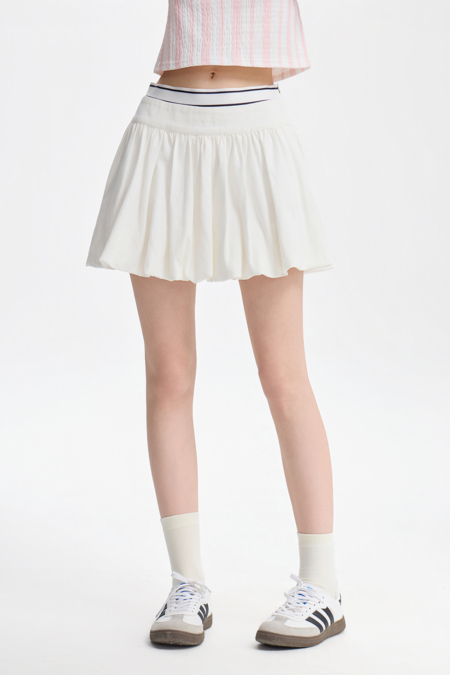 Casual Elastic Waist Bubble Skirt|yescci