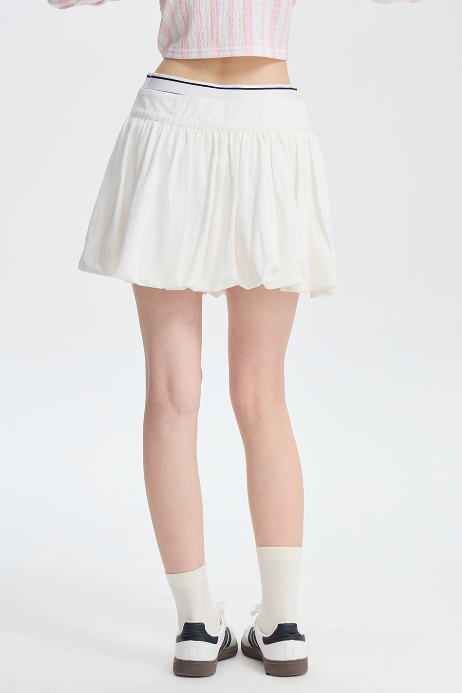 Casual Elastic Waist Bubble Skirt|yescci