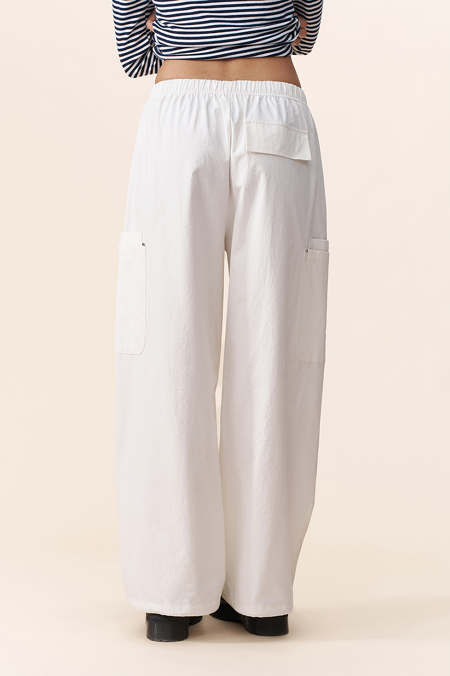 Elastic Waist Cargo Trousers|yescci