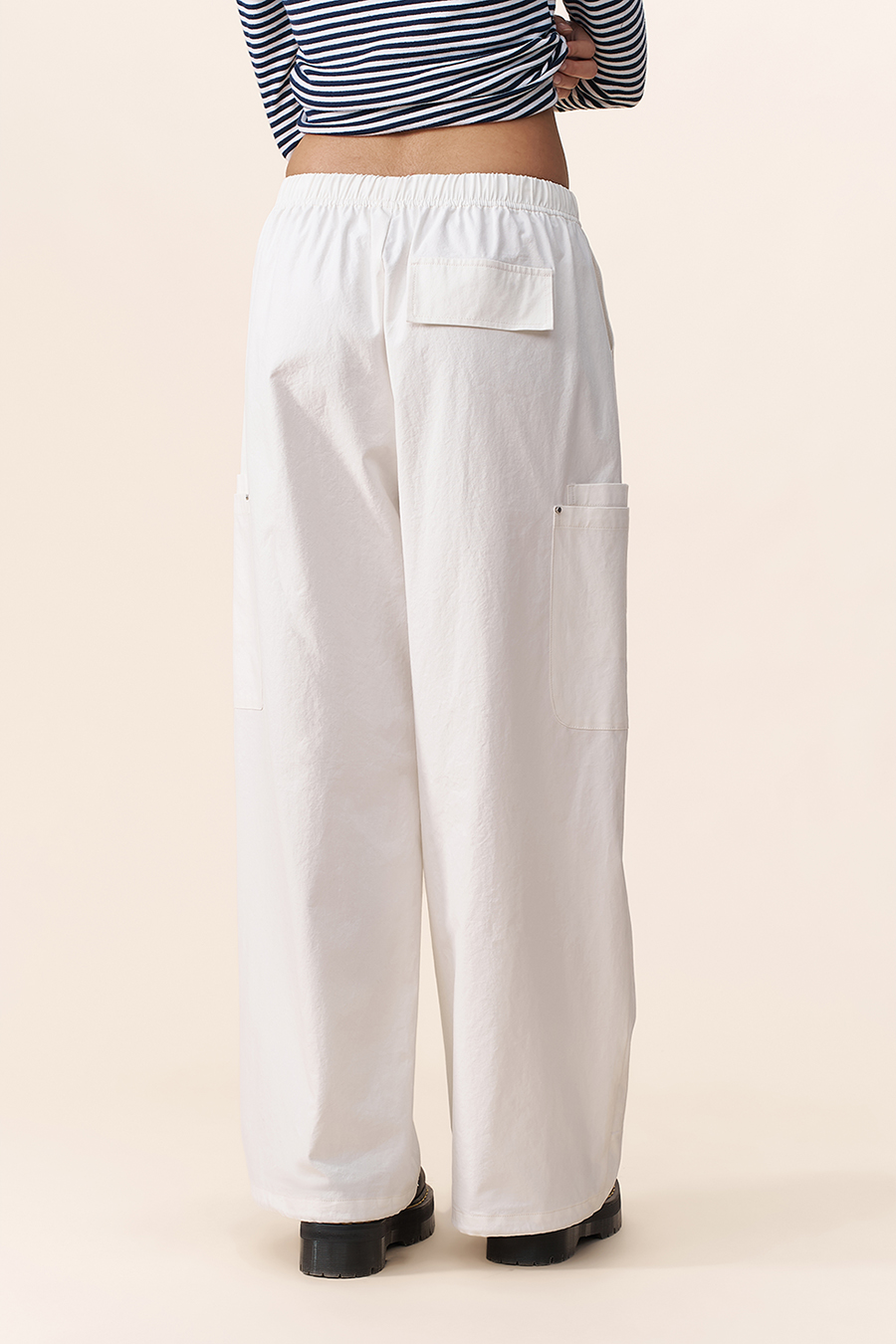 Elastic Waist Cargo Trousers|yescci