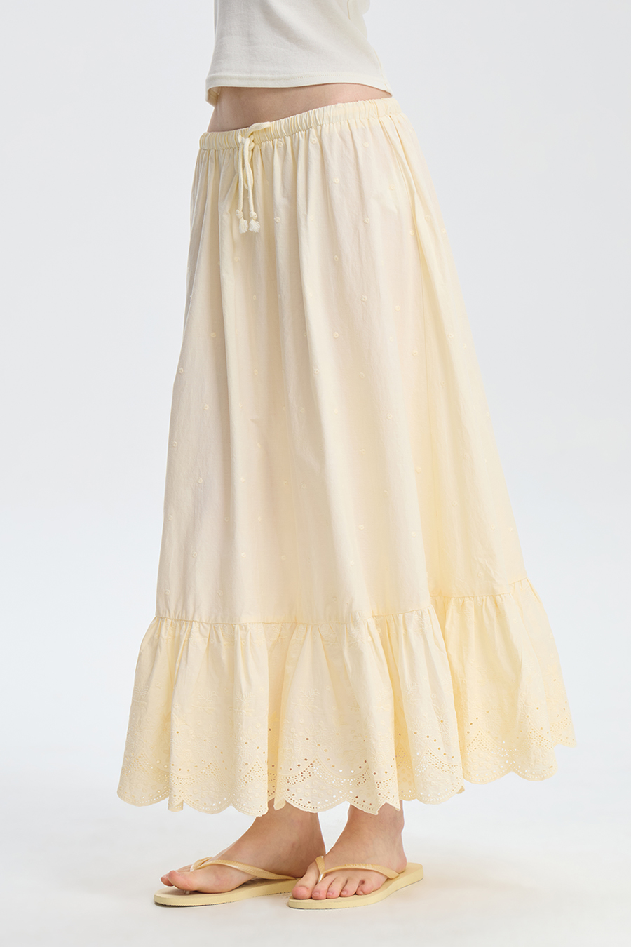 Cut-Out Ruffle Maxi Dress|yescci