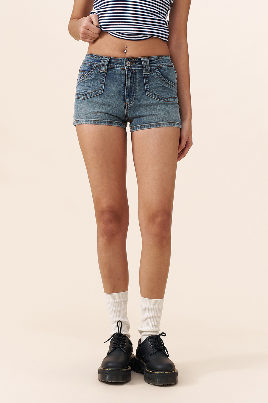 Blue Denim Shorts|yescci