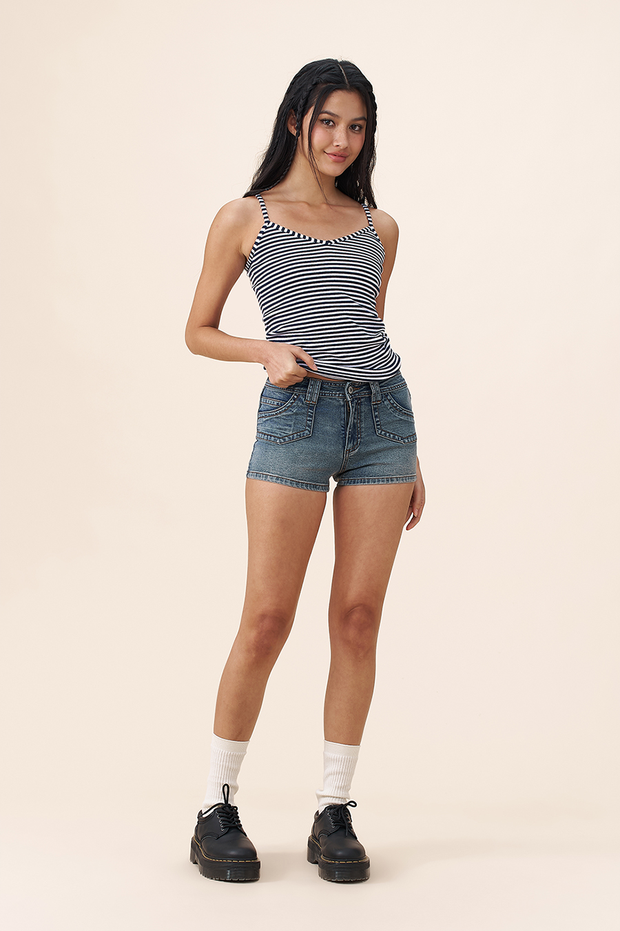 Blue Denim Shorts|yescci