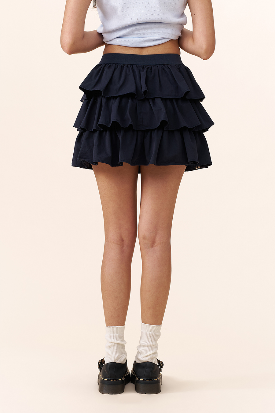 Sporty Striped Tiered Skirt|yescci