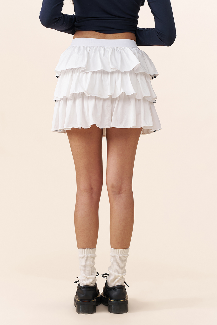 Sporty Striped Tiered Skirt|yescci