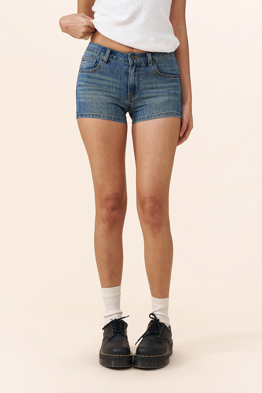 Vintage Blue Denim Shorts|yescci