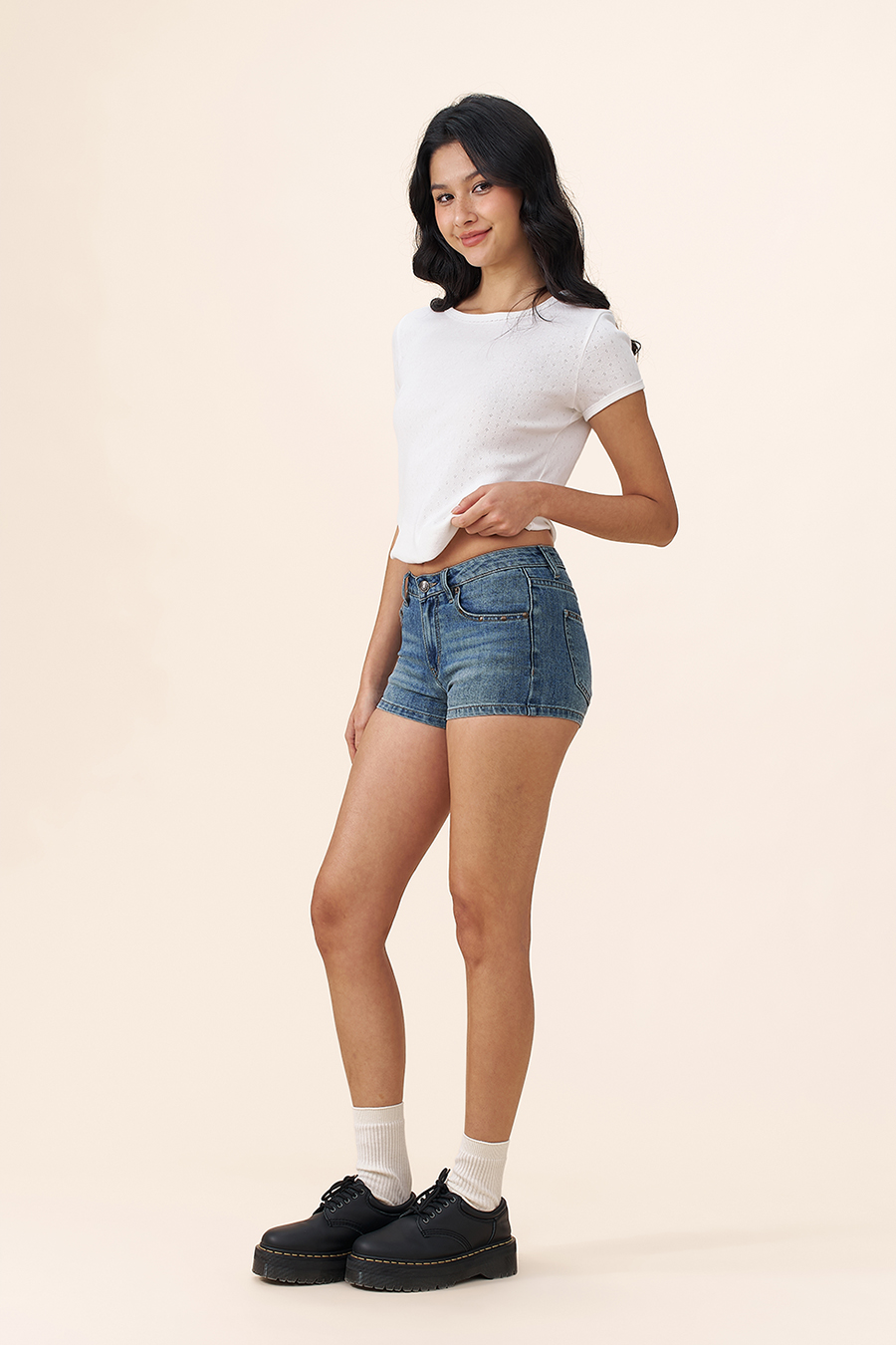 Vintage Blue Denim Shorts|yescci