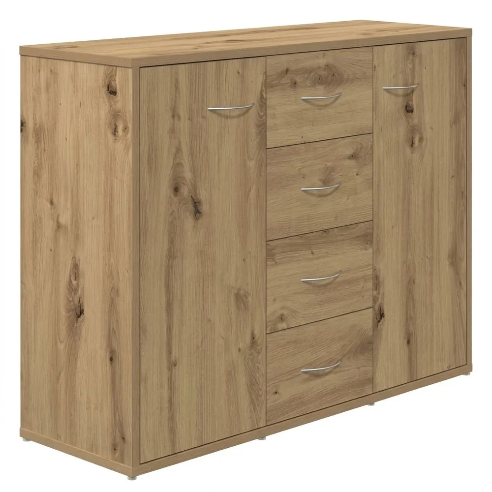 Aparador de Madera Tratada Roble Artesano 88x30x64cm, Almacenamiento de Cocina