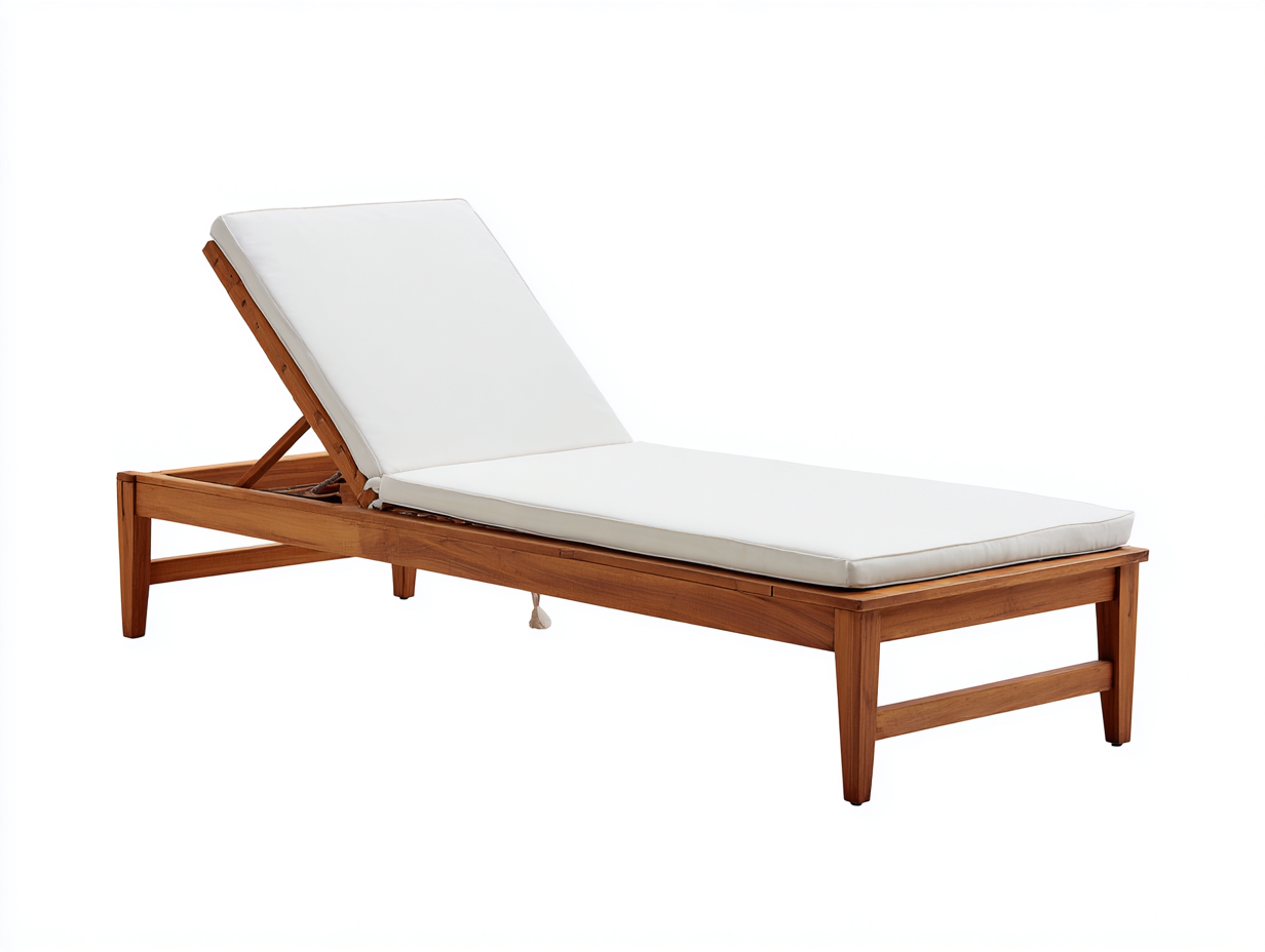 Sonnenliege-Gartenmöbel-Holzrahmen-200x70x30 cm-Weiß-Modern-verstellbare Rückenlehne-Outdoornutzung-hatilihome