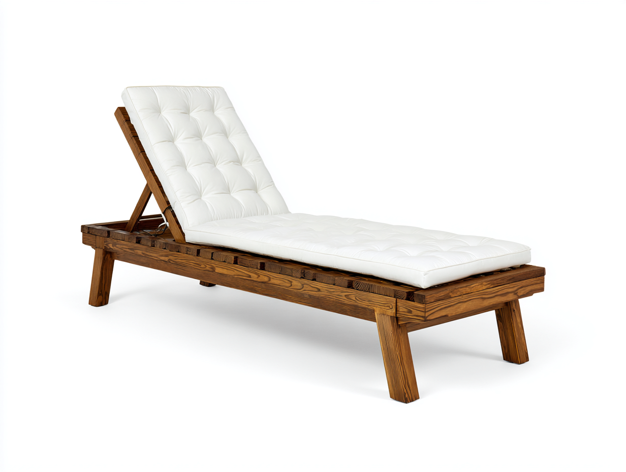 Sonnenliege-Gartenmöbel-Holzrahmen-200x70x30 cm-Weiß-Rustikal-verstellbare Rückenlehne-Outdoornutzung-hatilihome