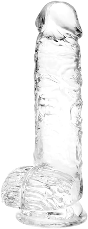Realistic Clear Cute Dildo,Adult Sex Toy with Suction Cup Dildo, Suitable for Beginner Women/Men/Gay with Thin and Slim Poke, can be Use for G-spot and Anal