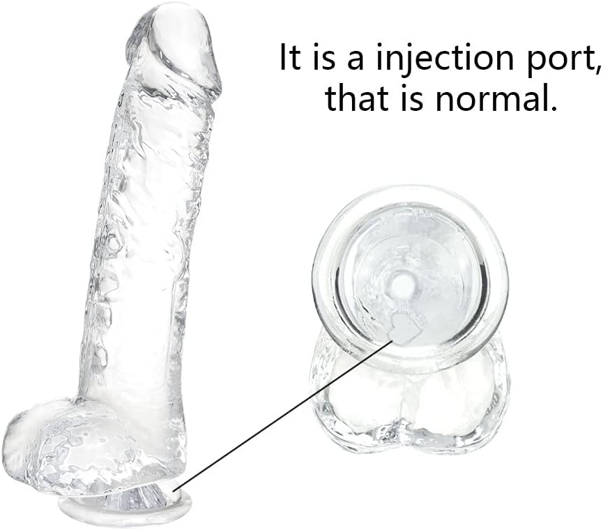 Realistic Clear Cute Dildo,Adult Sex Toy with Suction Cup Dildo, Suitable for Beginner Women/Men/Gay with Thin and Slim Poke, can be Use for G-spot and Anal