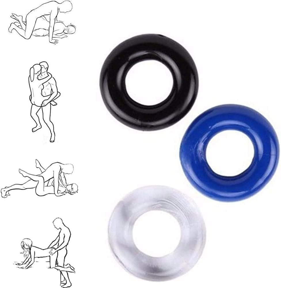 3 Colors Silicone Cock Rings Reusable Penis Rings for Men, Peni Ring for Male Erection Enhancing and Sex Longer Lasting Stronger Adult Sex Toys Games for Men Women Couples Pleasure