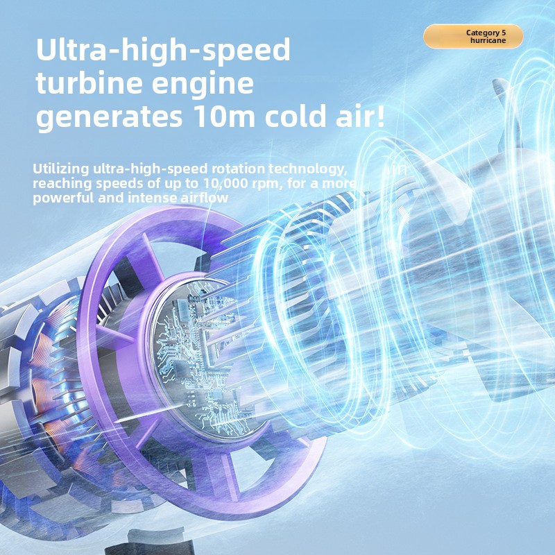 New Cross-Border Semiconductor Cooling Ice High-Speed Handheld Fan Portable USB Digital Display Foldable Outdoor Mini Fan