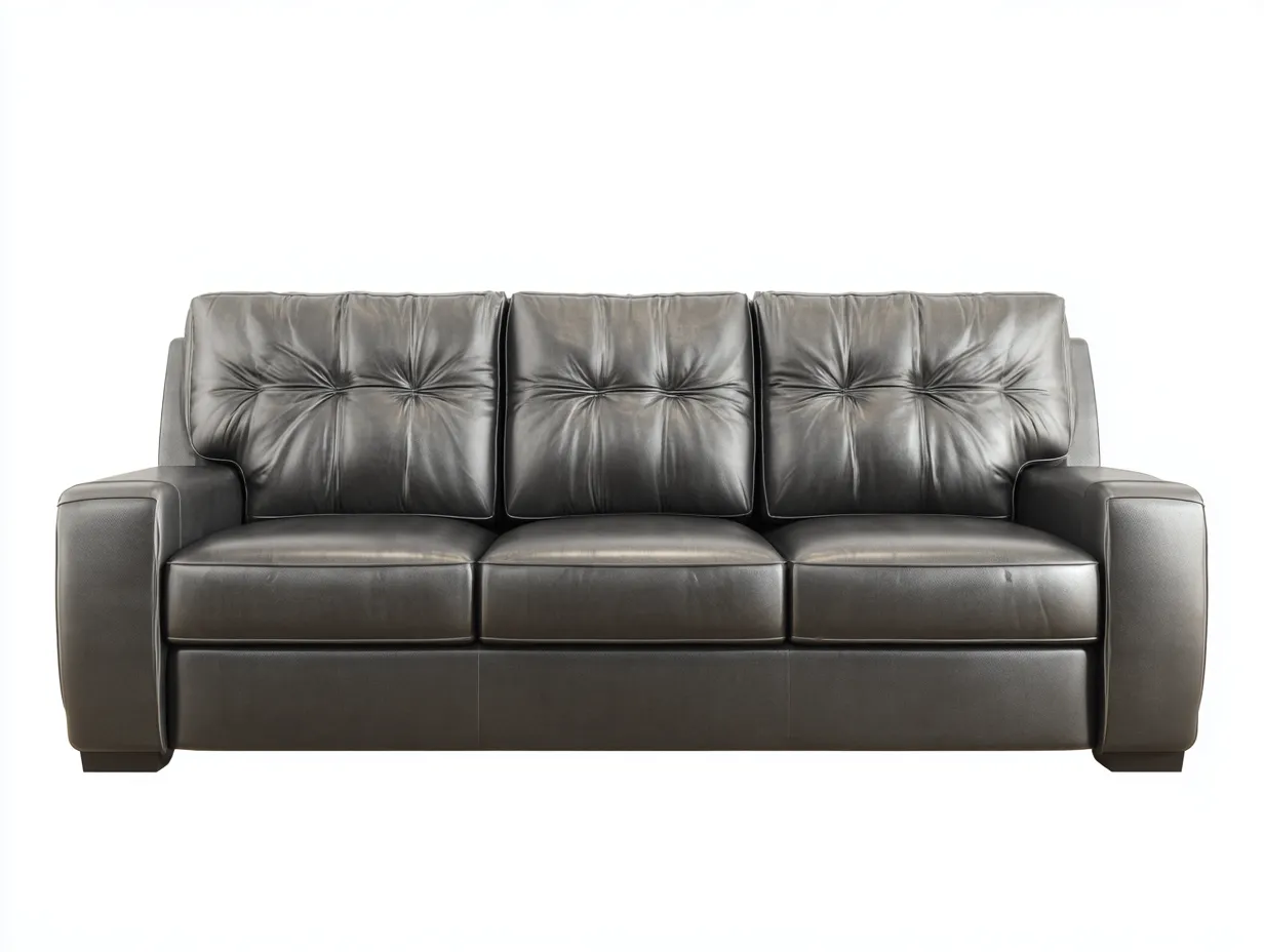 Divani a 3 posti-pelle sintetica-legno-211x91x88 cm-grigio-stile moderno-Saluxacorner