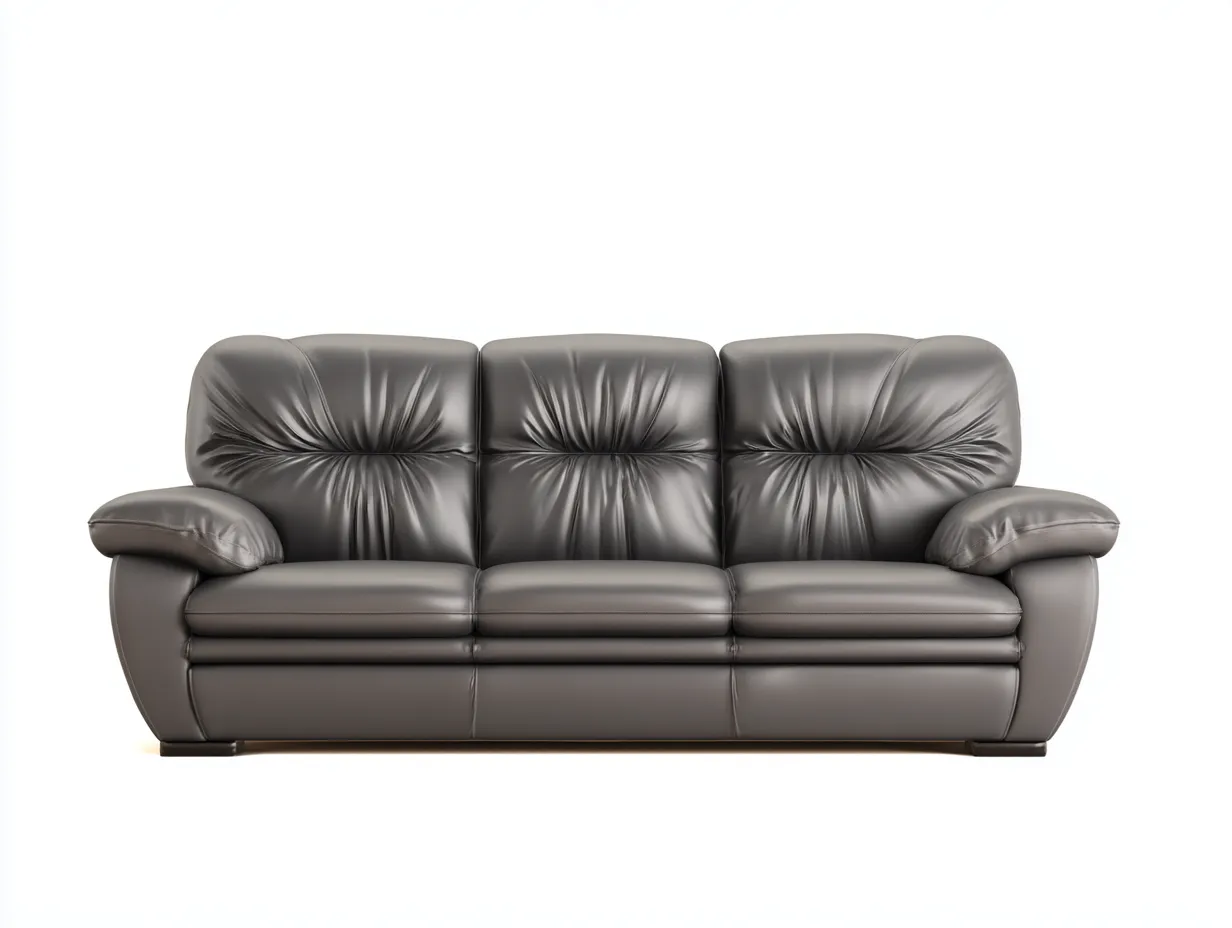 Divani a 3 posti-pelle sintetica-legno-209x93x88 cm-grigio-stile moderno-Saluxacorner