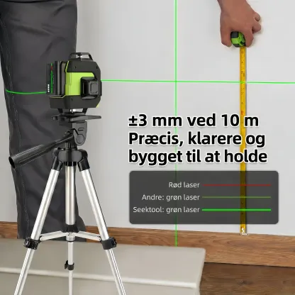 SEEKTOOL LX360 Pro – grøn 4 x 360° linjelaser med 16 linjer