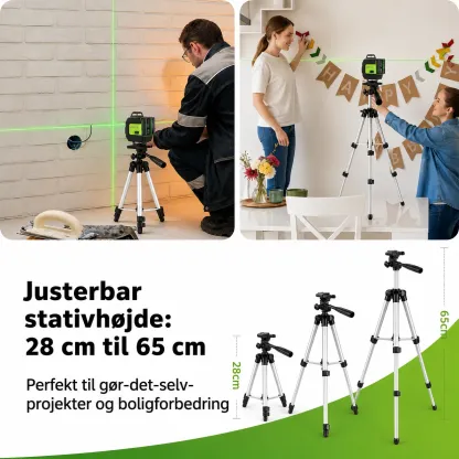 SEEKTOOL LX360 Pro – grøn 4 x 360° linjelaser med 16 linjer