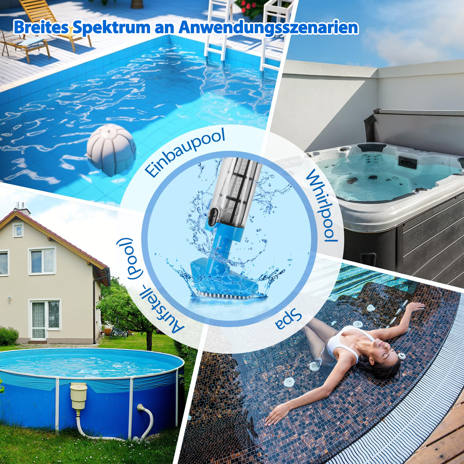 PoolNexa-PN30丨3-in-1 kabelloser wiederaufladbarer Poolsauger